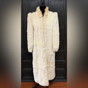 Rabbit Fur Long Women’s Blond Coat - Medium